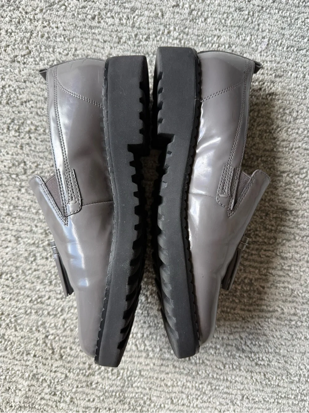 Franco Sarto Women's Metallic Dark Gray Loafer Flats Size‎ 7.5